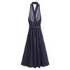 Halter Neck Denim Belted Dress