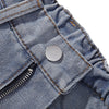Floral Embroidery Washed Denim Shorts