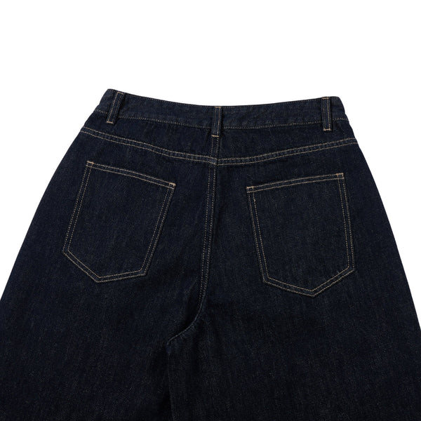 Vintage Loose Straight-Leg Denim Bermuda Shorts