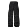 American Workwear Relaxed Solid Patchwork Wide-Leg Utility Cargo Pants