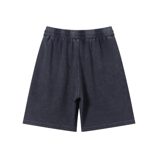 Men’s Vintage Wash Loose Fit Snowflake Waffle Shorts