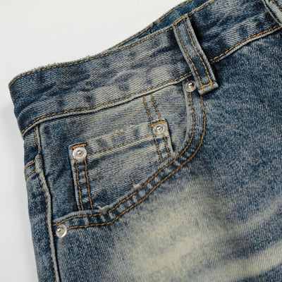 Distressed Paint Splatter High Waist Wide Leg Jeans