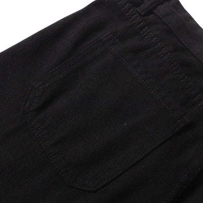 Contrast Stitch Utility Denim Shorts