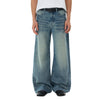 Medium Blue 3D-Whisker Baggy Jeans