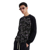 Raglan-Sleeve Camo Waffle Knit Long-Sleeve T-Shirt