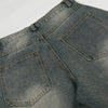 Studded Cross Detail Vintage Washed Wide Leg Denim