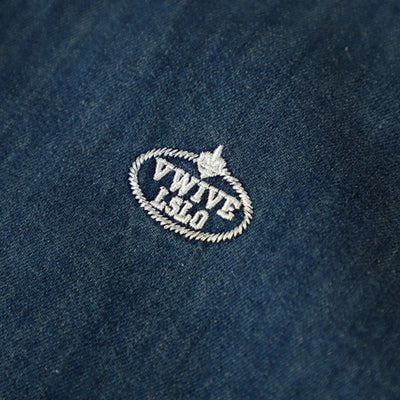 Long-Sleeve Button-Front Denim Shirt