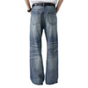 Vintage Washed Crease Effect Wide Leg Baggy Denim Jeans