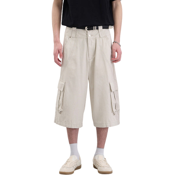 High-Waist Multi-Pocket Cargo Bermuda Shorts