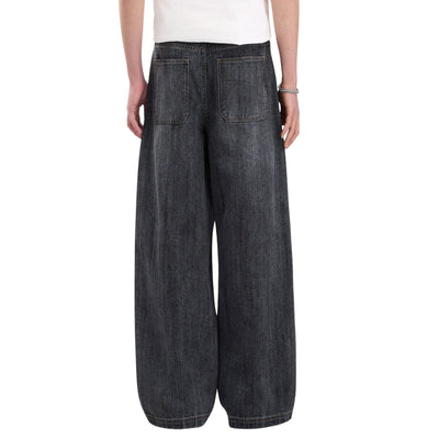 Vintage Washed Slub Distressed Baggy Denim Pants
