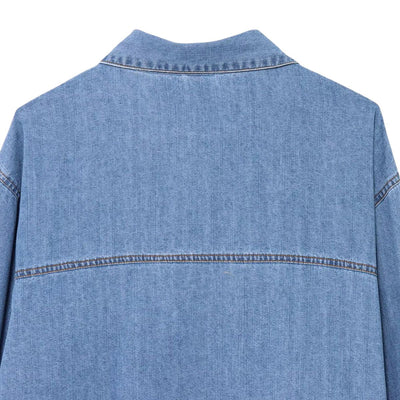 Women's Denim Shirt Stylish Blouse Layered Design Top