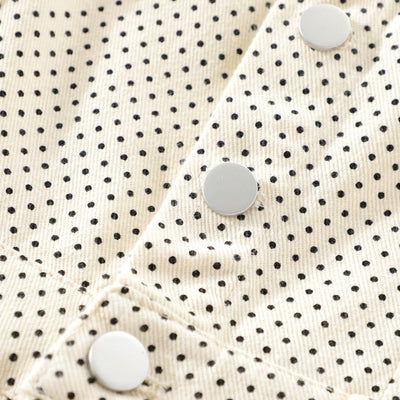 Polka Dot Strappy Denim Midi Dress