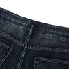 Double-Button Whiskered Wide-Leg Denim Shorts