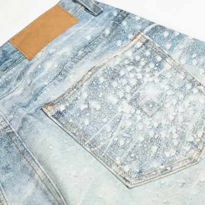 Rhinestone Lightning Bolt Vintage Wide Denim