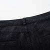 Black Wide Leg Jeans Snake Print Faded Detailing