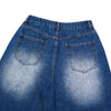 Washed Indigo Relaxed Fit Utility Denim Shorts