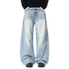 Washed Whiskered Balloon Fit Denim Jeans