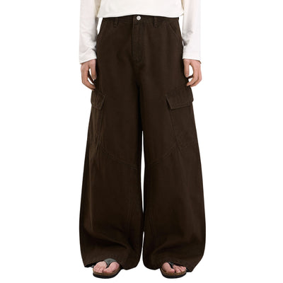 Vintage Baggy Paneled Straight-Leg Cargo Pants