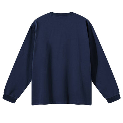 Solid Loose Fit Side Split Hem Long Sleeve T-Shirt