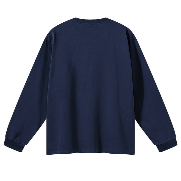 Solid Loose Fit Side Split Hem Long Sleeve T-Shirt