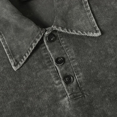 Two Tone Vintage Wash Contrast Panels Polo Shirt