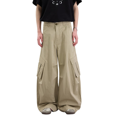 Loose Fit Curved Parachute Pants