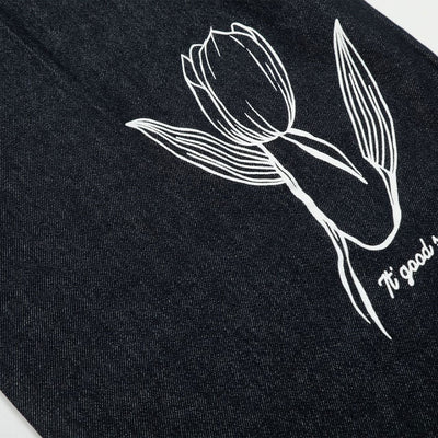 Floral Print Vintage Wide Leg Jeans