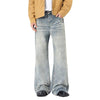 Gradient Washed High Rise Curved Leg Loose Wide Leg Denim Jeans