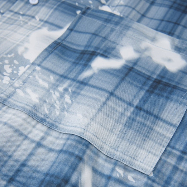 Heavyweight Distressed Plaid Box Polo Shirt 7.0oz
