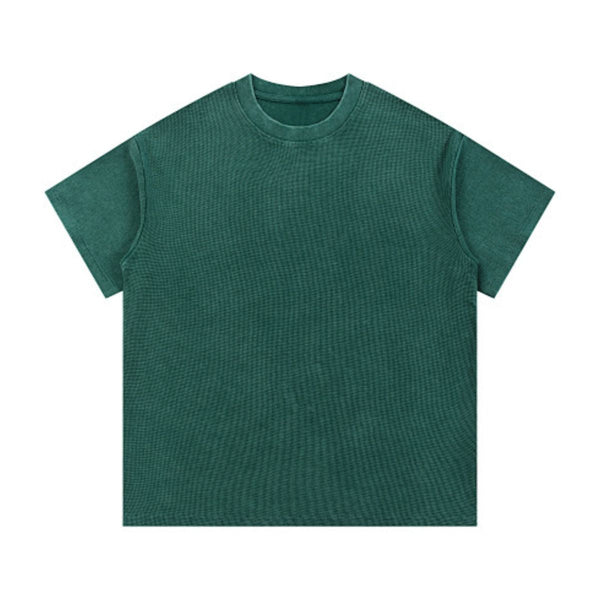 340G Vintage Wash Waffle Knit Relaxed Fit T-Shirt