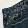 Vintage Light Wash Blue High Waist Wide Denim