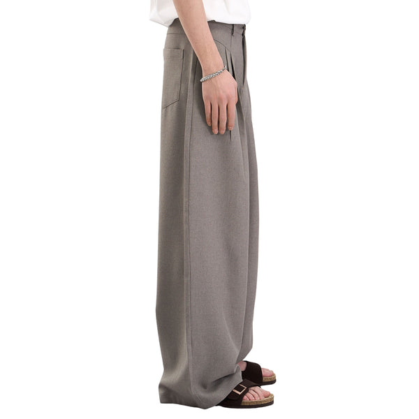 Double-Pleat Baggy Wide-Leg Trousers