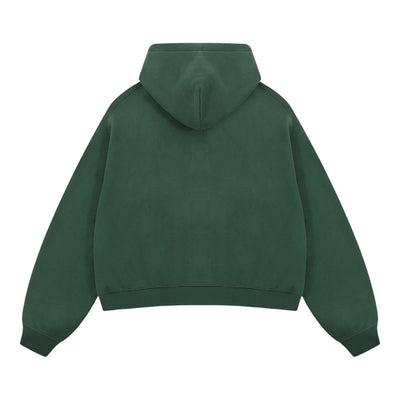 Dual Zipper Fleece Hooded Streetwear Hoodie