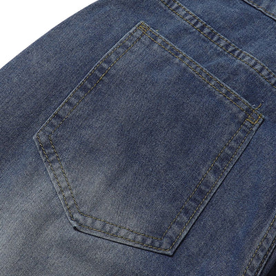 Vintage Washed Baggy Straight-Leg Denim Jeans