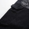 Marble Pattern Panels Black Wide Leg Painter Pants