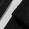 Black Acid Wash Distressed Wide Leg Denim Jeans