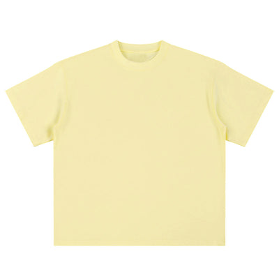 Relaxed Fit Boxy Solid Color Minimal Tee