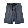 Built In Belt Mid Waist Denim Shorts