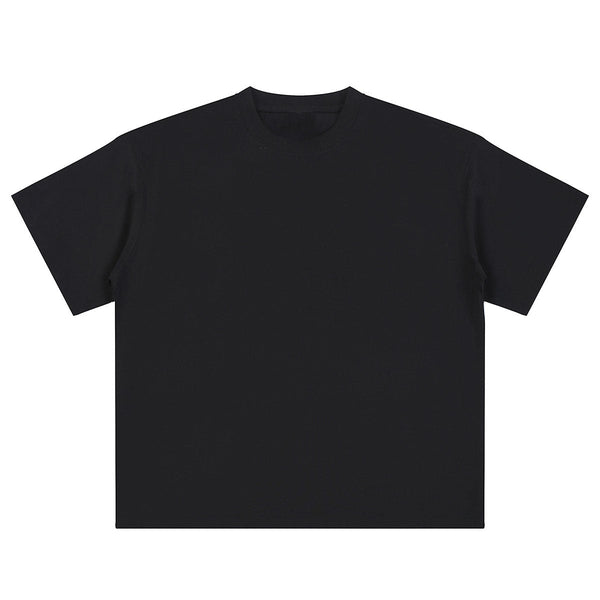 Relaxed Fit Boxy Solid Color Minimal Tee