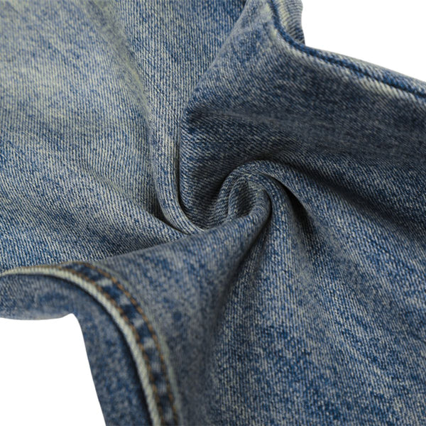 Men's Mid-Rise Straight-Leg Washed Denim Pants – Vintage Casual