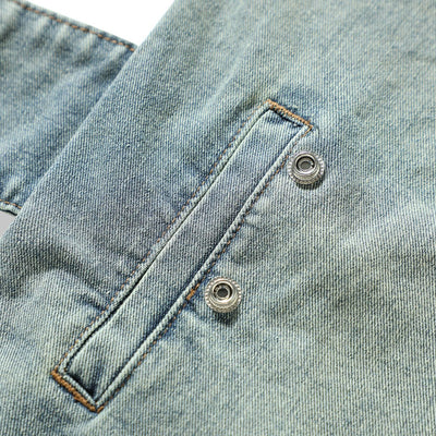 Relaxed Washed Zip-Up Denim Vest