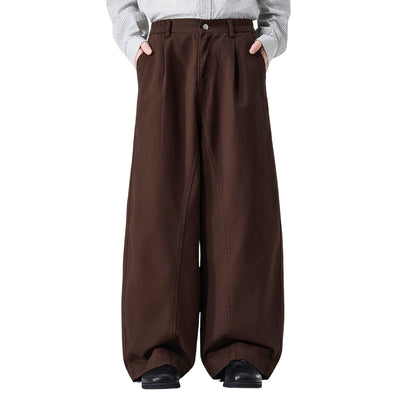 Relaxed Fit Wide Leg Casual Pants