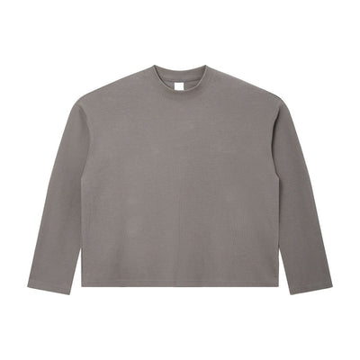 260G Waffle Knit Boxy Long Sleeve Tee