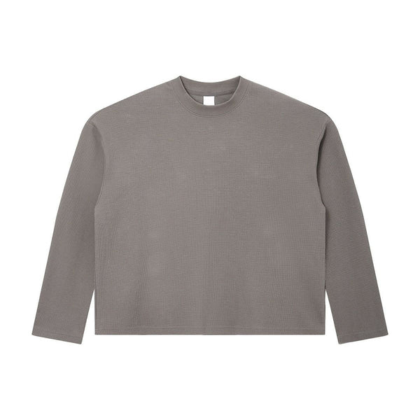 260G Waffle Knit Boxy Long Sleeve Tee