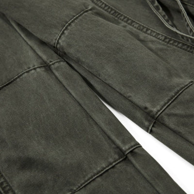 Men's Distressed Washed Denim Cargo Pants Punk Street Loose Zipper