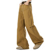 Deconstructed Washed Solid Pleated Panel Multi-Pocket Cargo Pants