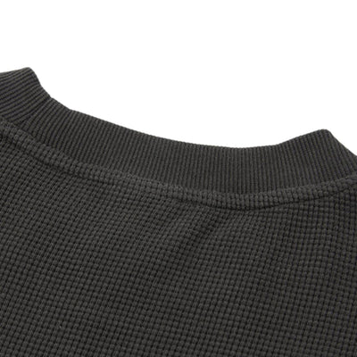 Vintage Waffle Knit Contrast Stitch Oversized T-Shirt