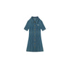 Bow-Embroidered Corset Denim Mini Dress