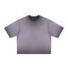 Washed Cotton Boxy Cropped Crew Neck Tee