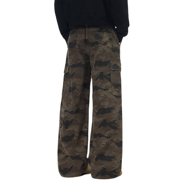 Vintage Camo Heavy Wash Relaxed Cargo Pants